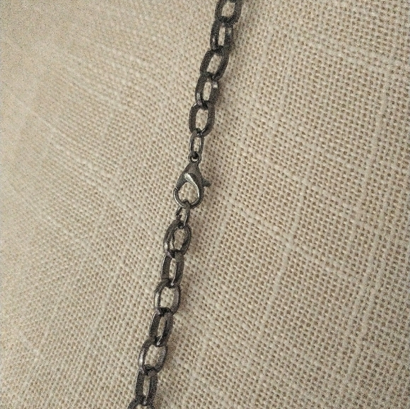 Vintage Gun Metal Black & Silver Necklace - Two Clasps, Many Options - Picture 7 of 9